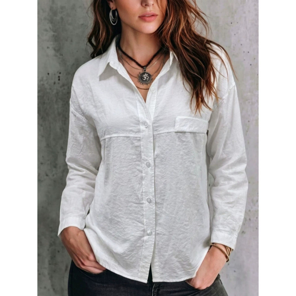 ZARA Elegant Solid Color Long Sleeve Loose Cardigan Blouse Womens Spring Autumn